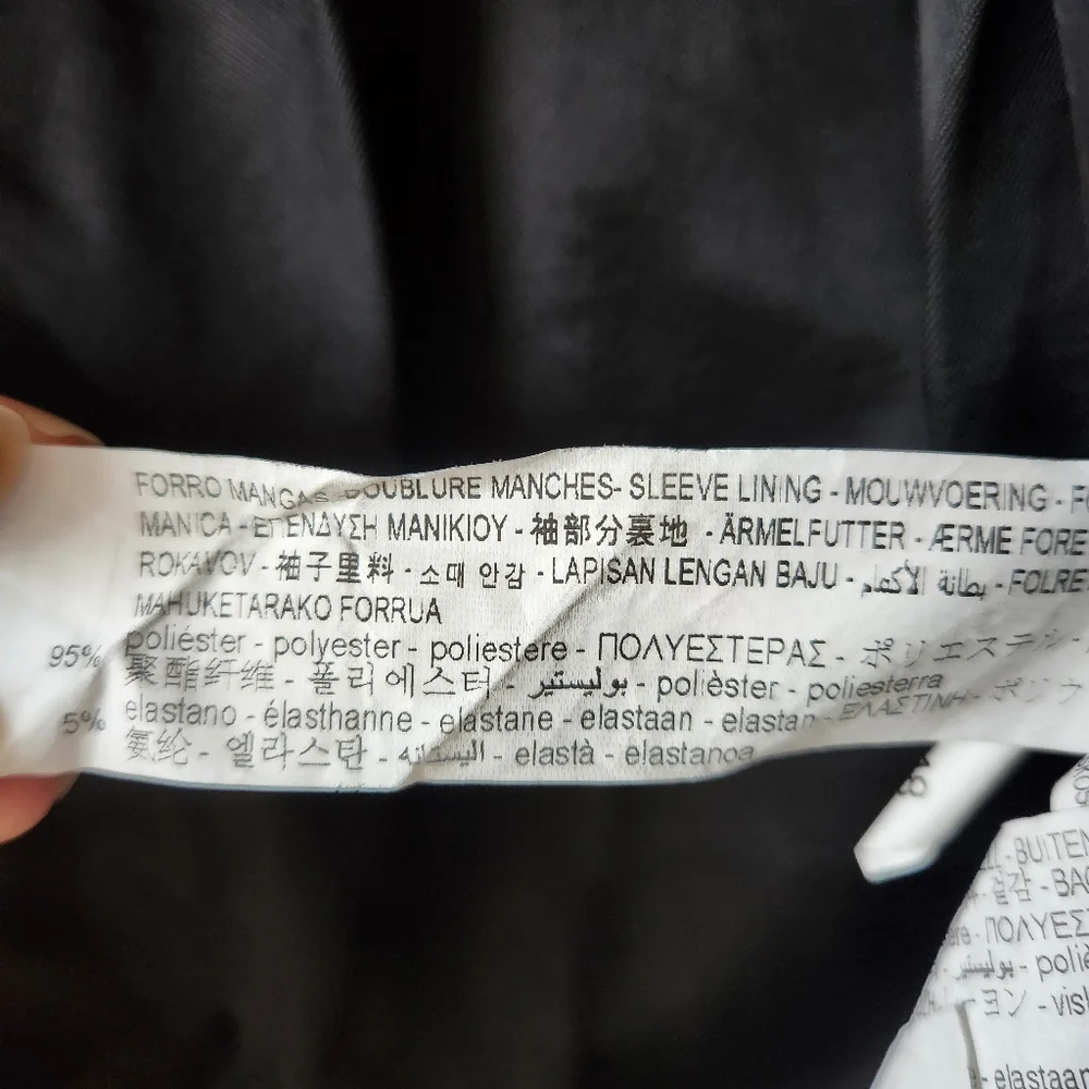 Zara Women's Blue and‎ White Checkered Cropped Blazer SZ M - Picture 4 of 4